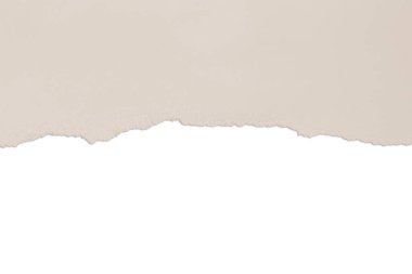 Ripped beige paper. Nude. Contrast. isolated.