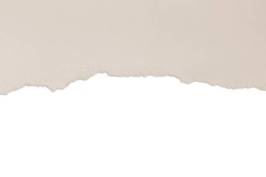 Ripped beige paper. Nude. Contrast. isolated.