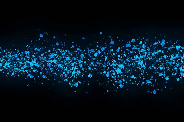 Black background with drops, dots, blots, megumi and dust. Of blue color.