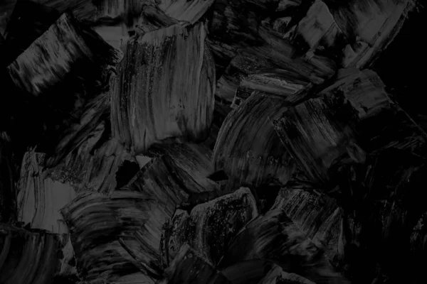 Rough strokes with a spatula. Plaster, painting. Gypsum, cement, wall. View. Substrate, under For an inscription. Grey, black and white.