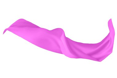 Purple silk flying on white background, Abstract background of magenta wavy silk or satin