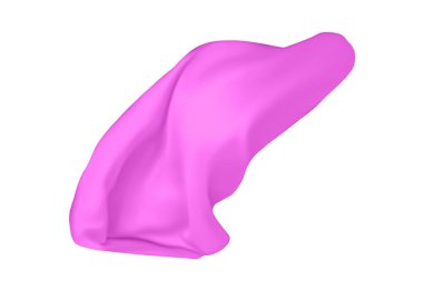 Purple silk flying on white background, Abstract background of magenta wavy silk or satin