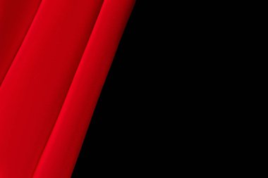 Beautiful red rose close-up, Red silk or satin luxury fabric texture can use as abstract background. Top view, Red silk or satin luxury fabric texture can use as abstract background. Top view