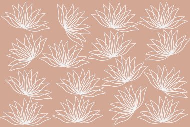 seamless pattern of white flowers, on a light nude brown background.seamless pattern of white flowers, on a light nude brown background.