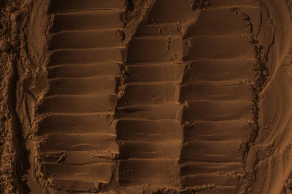 Επιφάνεια Της Άμμου Του Πηλού Της Γης Τραύματα Τροχών Σημάδια — Φωτογραφία Αρχείου