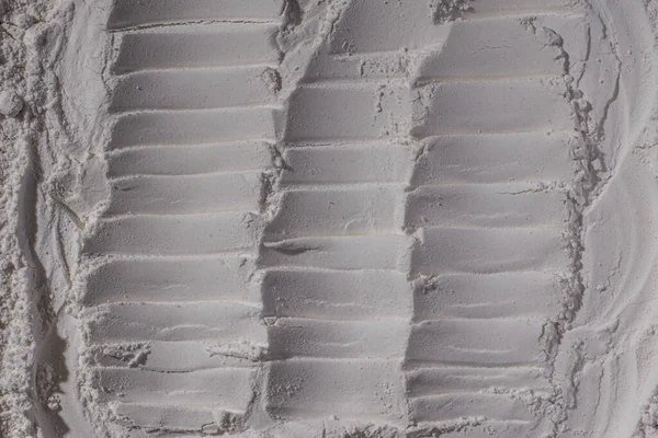 Texture Farina Polvere Sabbia Bianca Bianco Rigonfiamento Ammaccature Crepe Impronta — Foto Stock