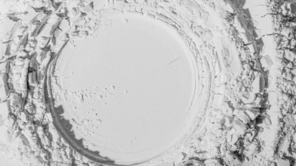 Texture Powder Flour Sand White Extruded Circle Textured Cracked White — Stock Photo, Image