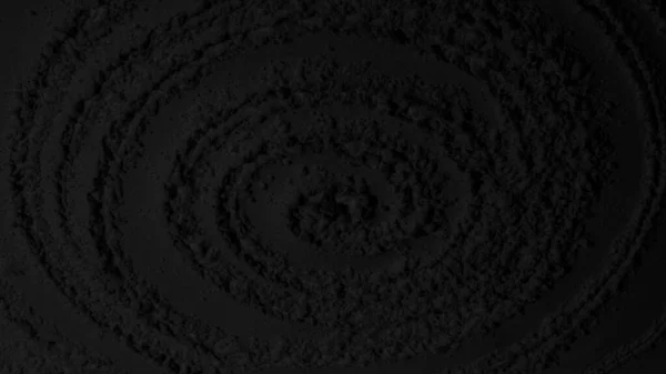 Texture Nera Sfondo Scuro Sabbia Polvere Carbone Onde Linee Cerchi — Foto Stock