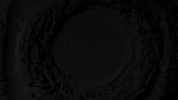 Black Texture Dark Background Sand Powder Coal Waves Lines Circles — Stock Photo, Image