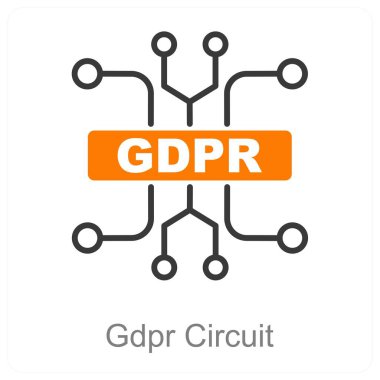 Bu çok güzel bir el yapımı pikseldir. Mükemmel ikili çizgi. Siyah ve turuncu Gdpr simgesi.