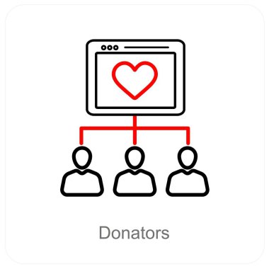 Donator and donate icon concept clipart