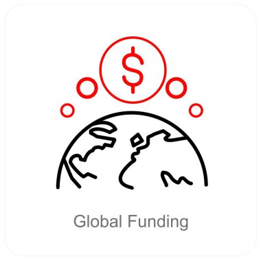 Küresel Finansman ve kalabalık fon ikonu kavramı