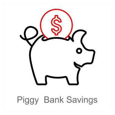 Piggy Bank Tasarruf ve iş simgesi konsepti