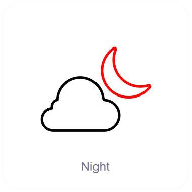 Gece ve hava ikonu konsepti