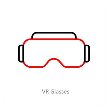 VR Gözlükleri ve gerçeklik simgesi konsepti