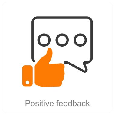 Pozitif geribildirim ve onay simgesi konsepti