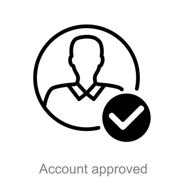 Hesap onaylandı ve onaylandı simge konsepti