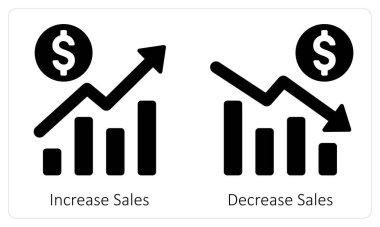 Satışları Artır ve Azalt Satış simgesi konseptini