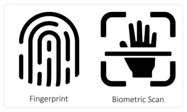 Parmak izi ve Biyometrik Tarama simgesi kavramı
