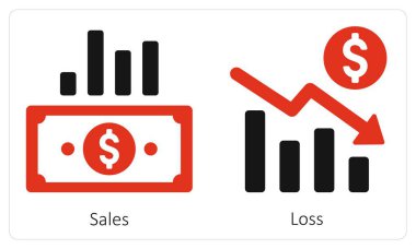 Satışlar ve Kayıp simgesi konsepti