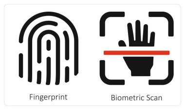 Parmak izi ve Biyometrik Tarama simgesi kavramı