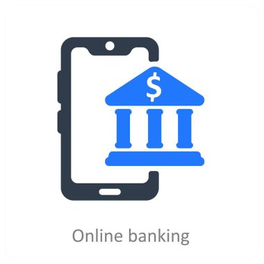 Çevrimiçi Bankacılık ve finans simgesi kavramı