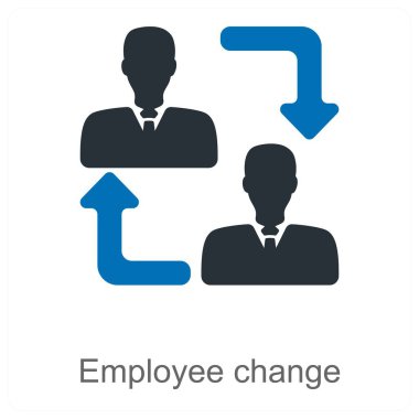 Çalışan Değişimi ve Hareket simgesi konsepti
