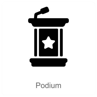 Podyum ve ödül ikonu konsepti