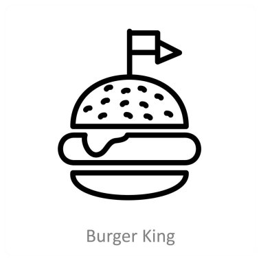 Burger King ve yemek ikonu konsepti