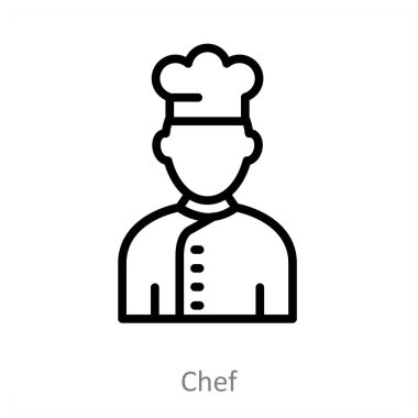 Şef ve yemek ikonu konsepti
