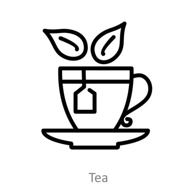 Çay ve bitkisel ikon kavramı