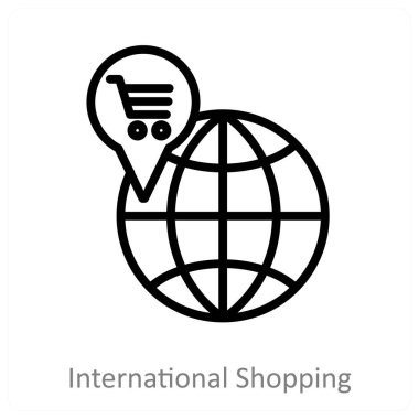 Uluslararası Alışveriş ve Ticaret ikonu konsepti