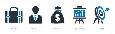 Portföy, işadamı ve yatırım olarak 5 iş simgesi