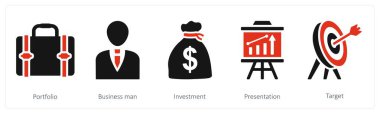 Portföy, işadamı ve yatırım olarak 5 iş simgesi