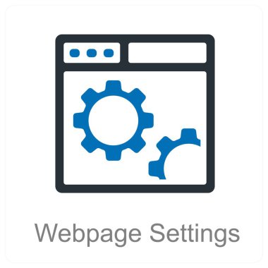 Web sayfası Ayarları ve dişli simgesi kavramı