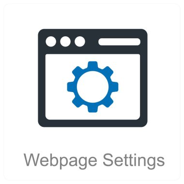 Web sayfası Ayarları ve dişli simgesi kavramı