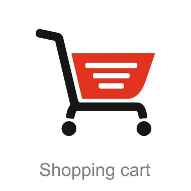 Alışveriş arabası ve araba simgesi konsepti