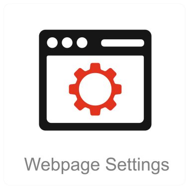 Web sayfası Ayarları ve dişli simgesi kavramı