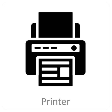 Yazıcı ve kağıt simgesi kavramı