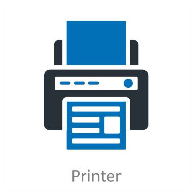 Yazıcı ve kağıt simgesi kavramı