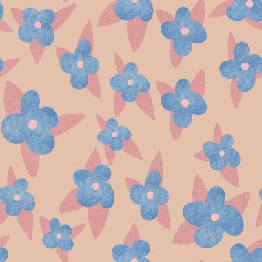   Seamless pattern with flowers on an orange background