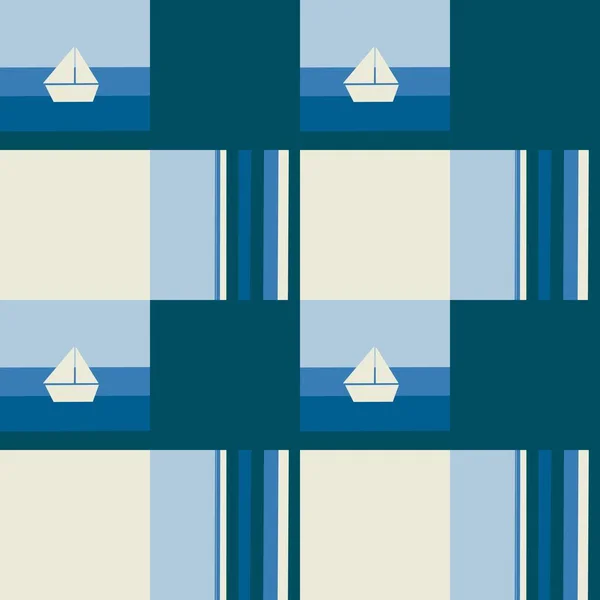simple pattern on a marine theme, the sea, a ship