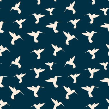  Seamless pattern with hummingbirds, for paper, fabric. Spring mood