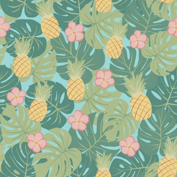 stock image Seamless pattern, tropical theme, nature, hand drawn. For textiles or paper.