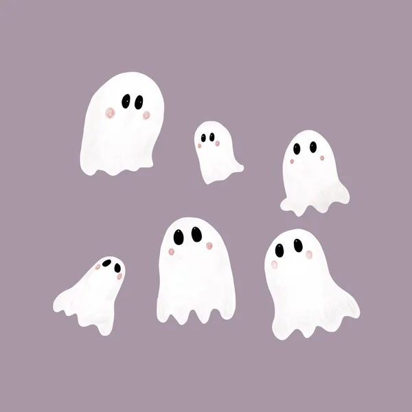 Set Ghosts Halloween Theme — Stock Photo, Image