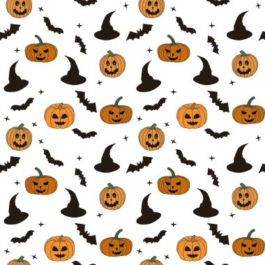   Cadılar Bayramı temasında kusursuz desen. kumaş ve kağıt için uygun kabaklar