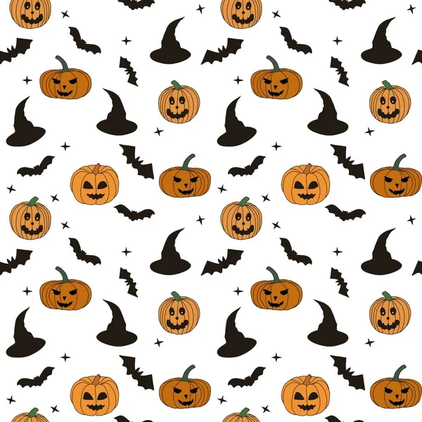 Płynny Wzór Temat Halloween Dynie Odpowiednie Tkanin Papier — Zdjęcie stockowe