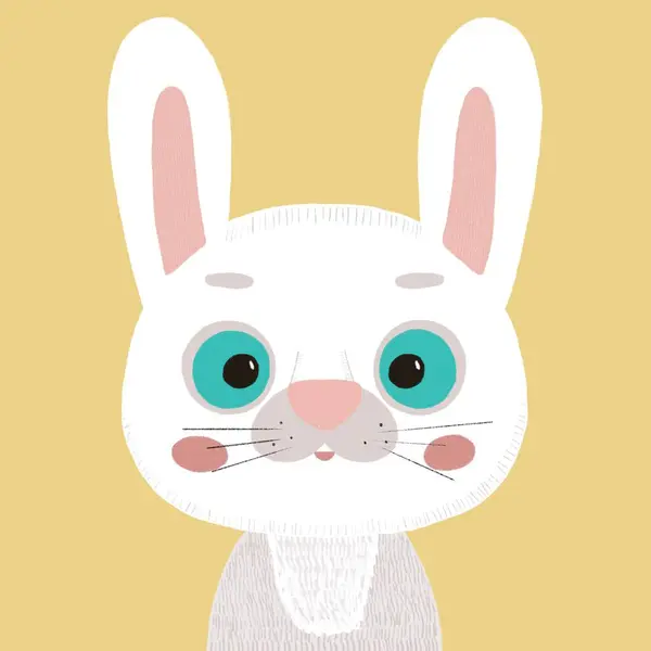 一个兔子的孩子的画像 儿童的风格 — 图库照片
