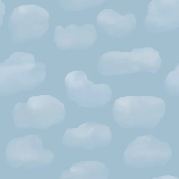 Безшовний Візерунок Хмарами Акварель — стокове фото