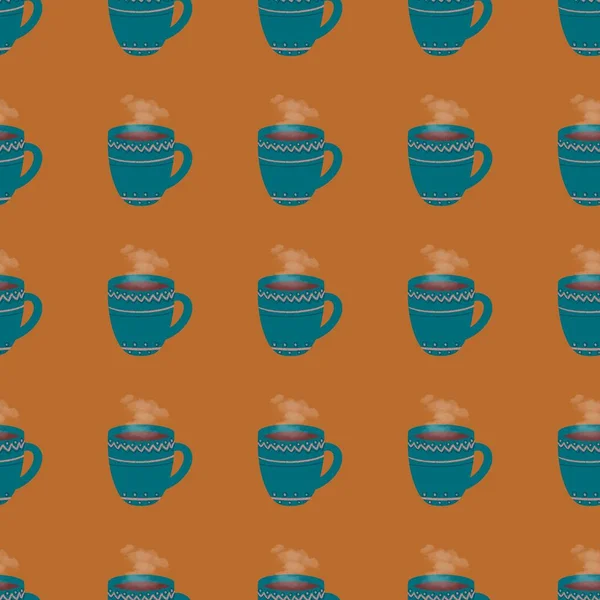 Nahtloses Muster Mit Einer Tasse Geeignet Für Die Küche Für — Stockfoto